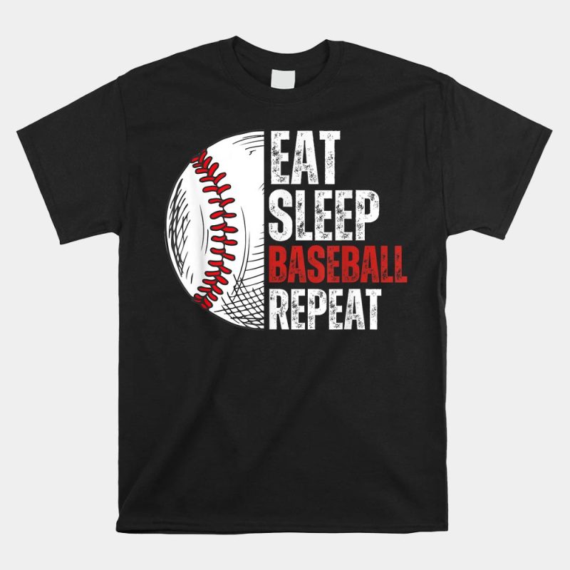 Eat Sleep Baseball Repeat Funny Baseball Players Unisex T-Shirt