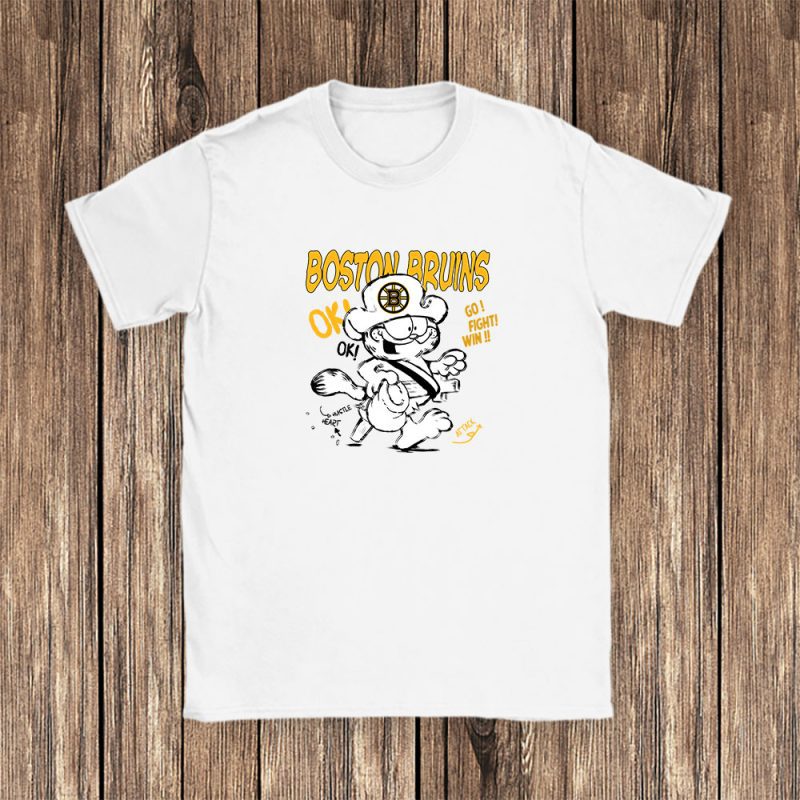 Garfield X Boston Bruins Team X NHL X Hockey Fan Unisex T-Shirt TAT2168