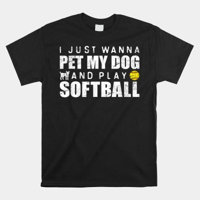 Girls Fastpitch Softball Funny Dog Unisex T-Shirt