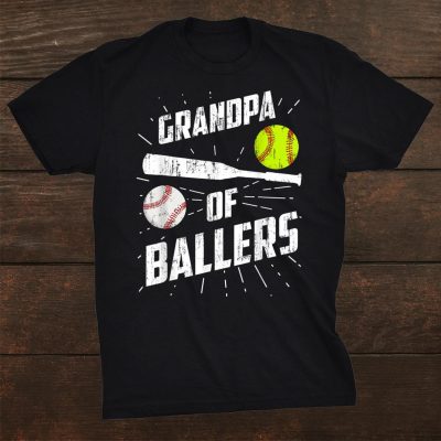 Grandpa Of Ballers Funny Baseball Softball Unisex T-Shirt