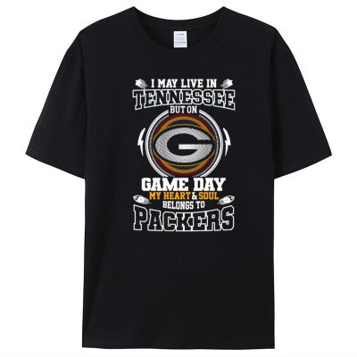 I May Live In Tennessee But On Game Day My Heart And Soul Belongs To Green Bay Packers Unisex T-Shirt