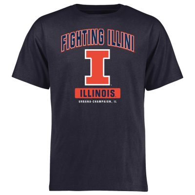 Illinois Fighting Illini Campus Icon Unisex T-Shirt Navy