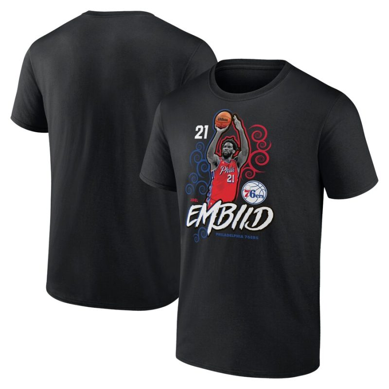 Joel Embiid Philadelphia 76ers Competitor Unisex T-Shirt - Black