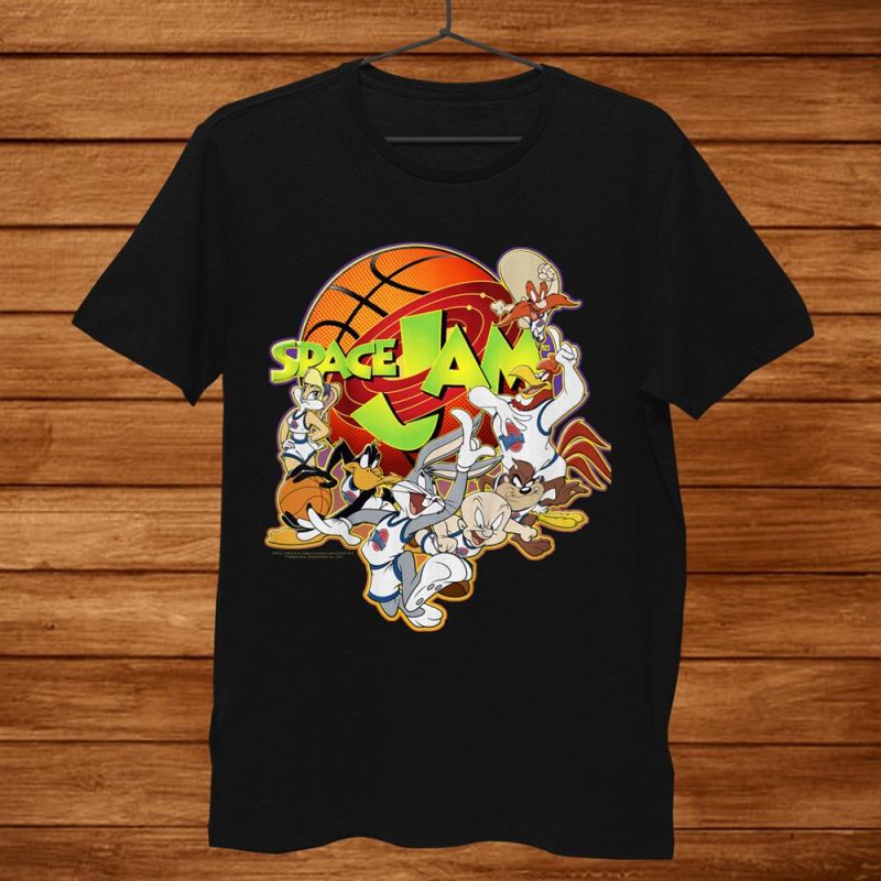 Kids Space Jam Group Shot Basketball Logo Unisex T-Shirt