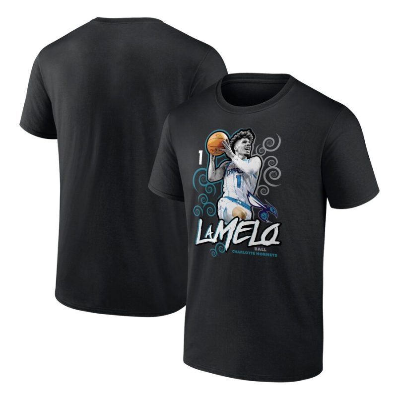 LaMelo Ball Charlotte Hornets Player Name & Number Competitor Unisex T-Shirt - Black