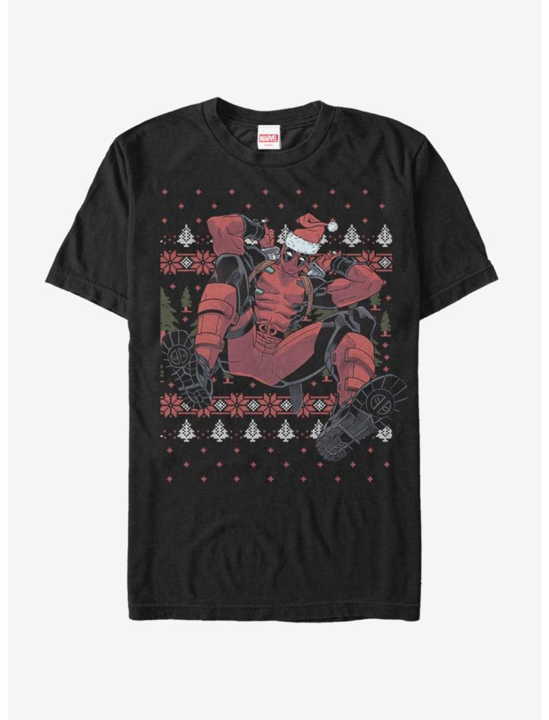 Marvel Deadpool Christmas Killer Christmas Pattern Unisex T-Shirt