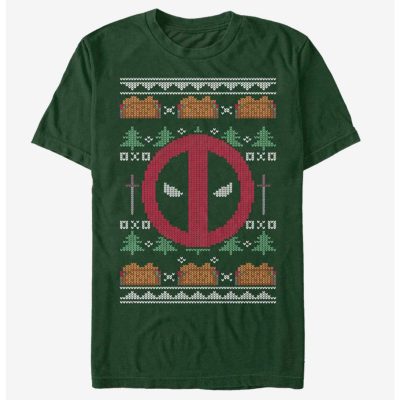 Marvel Deadpool Logo Christmas Pattern Unisex T-Shirt