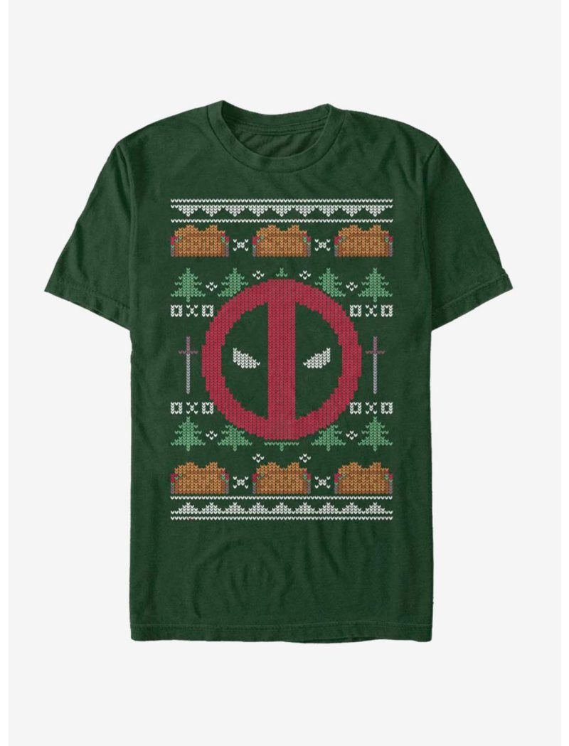 Marvel Deadpool Logo Christmas Pattern Unisex T-Shirt
