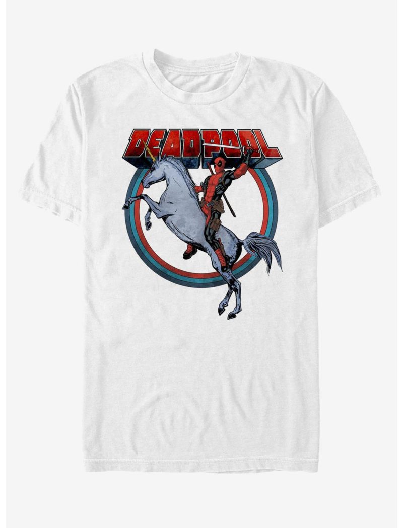 Marvel Deadpool On Unicorn Unisex T-Shirt
