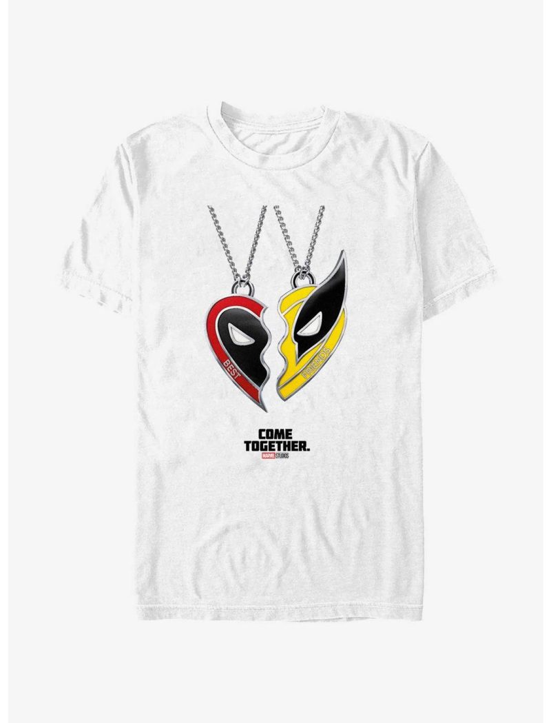 Marvel Deadpool & Wolverine Heart Friendship Necklace Unisex T-Shirt