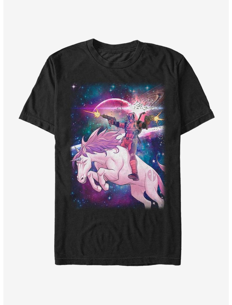 Marvel Legendary Deadpool on Space Unicorn Unisex T-Shirt