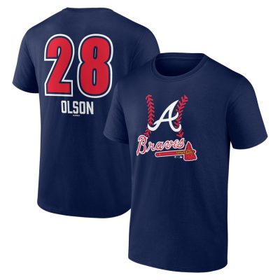 Matt Olson Atlanta Braves Fastball Player Name & Number Unisex T-Shirt - Navy