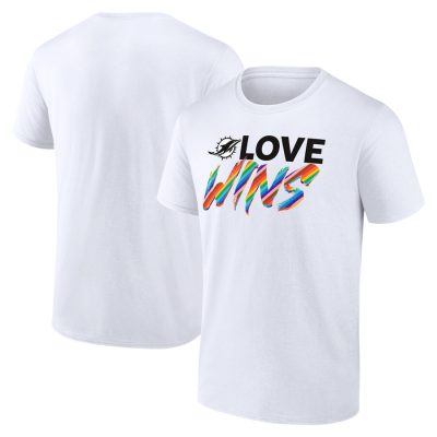 Miami Dolphins Love Wins Unisex T-Shirt - White