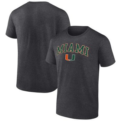 Miami Hurricanes Campus Unisex T-Shirt Heather Charcoal
