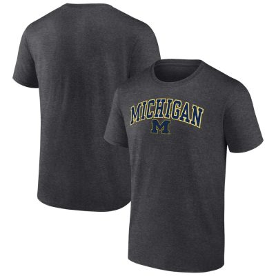 Michigan Wolverines Campus Unisex T-Shirt Heather Charcoal
