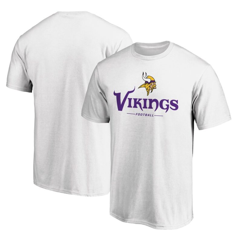 Minnesota Vikings Logo Team Lockup Unisex T-Shirt - White