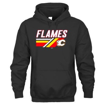 Nhl Calgary Flames Logo Black Team Jersey Inspired Unisex Hoodie