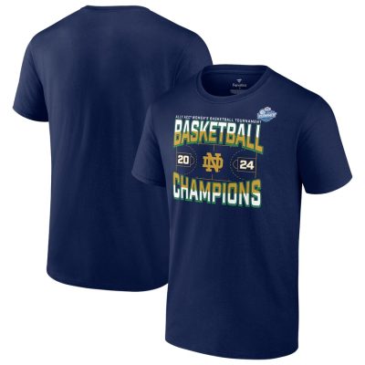 Notre Dame Fighting Irish 2024 ACC Basketball Conference Tournament Champions Three Pointer Unisex T-Shirt- Navy