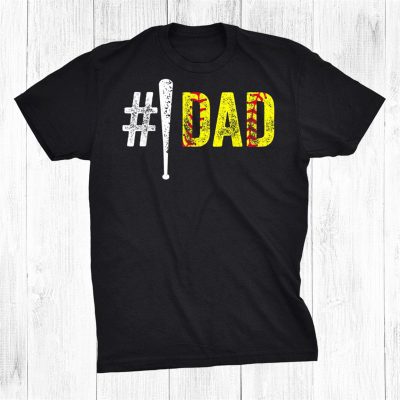 Number One Softball Fan Dad From Daughter Dad Unisex T-Shirt