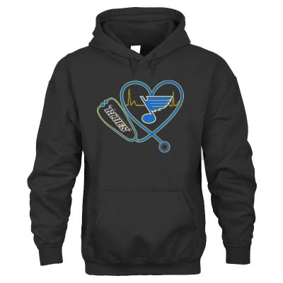 Nurse St. Louis Blues Stethoscope Heart Heartbeat Unisex Hoodie