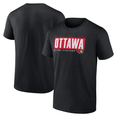 Ottawa Senators Blocked Out Unisex T-Shirt - Black