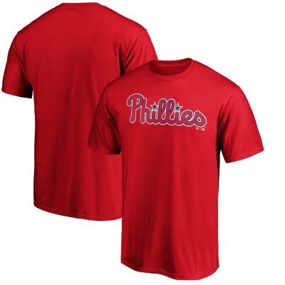 Philadelphia Phillies Official Team Wordmark Unisex T-Shirt Red