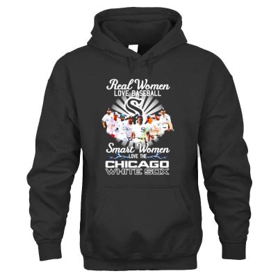 Real Women Love Baseball Smart Women Love The Chicago White Sox Signatures Unisex Hoodie