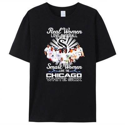 Real Women Love Baseball Smart Women Love The Chicago White Sox Signatures Unisex T-Shirt