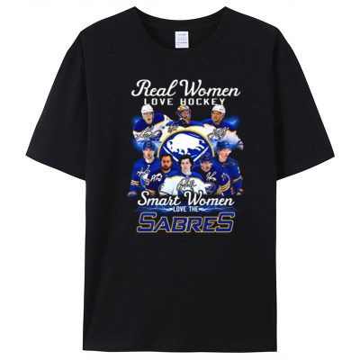 Real Women Love Hockey Smart Women Love The Buffalo Sabres Team Signatures Unisex T-Shirt