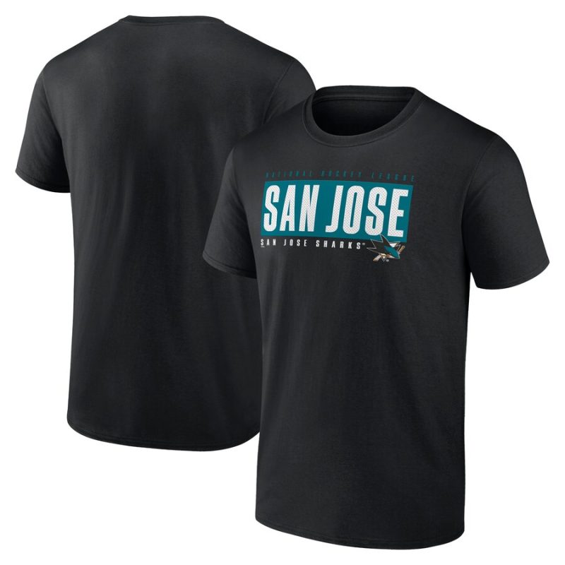 San Jose Sharks Blocked Out Unisex T-Shirt - Black