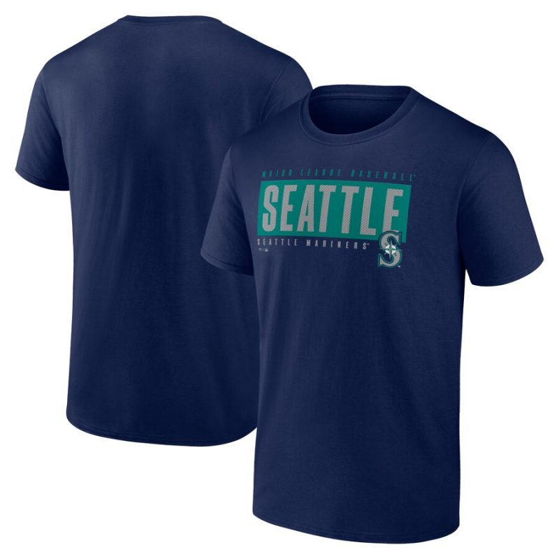 Seattle Mariners Blocked Out Unisex T-Shirt - Navy