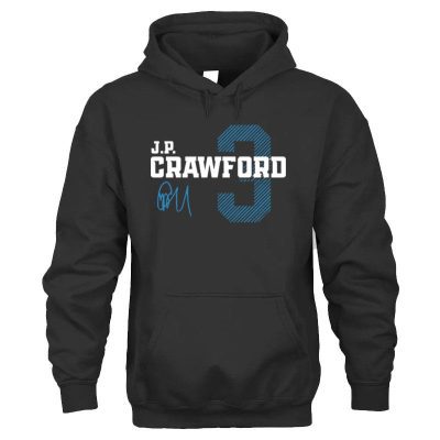 Seattle Mariners J.P. Crawford 3 Signature Unisex Hoodie