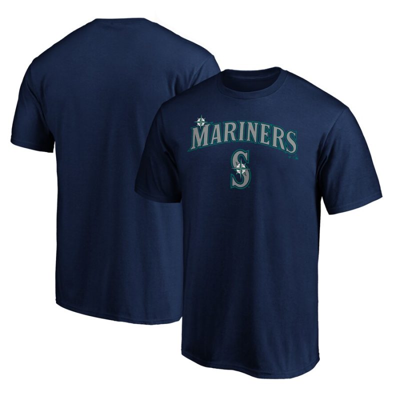 Seattle Mariners Team Lock Up Wordmark Unisex T-Shirt Navy