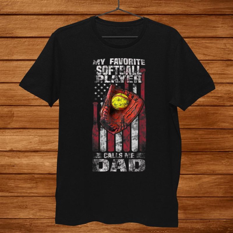 Softball Dad Gifts My Favorite Softball Player Calls Me Dad Unisex T-Shirt