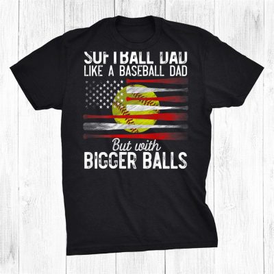 Softball Dad Like A Baseball Dad Definition On Back Unisex T-Shirt