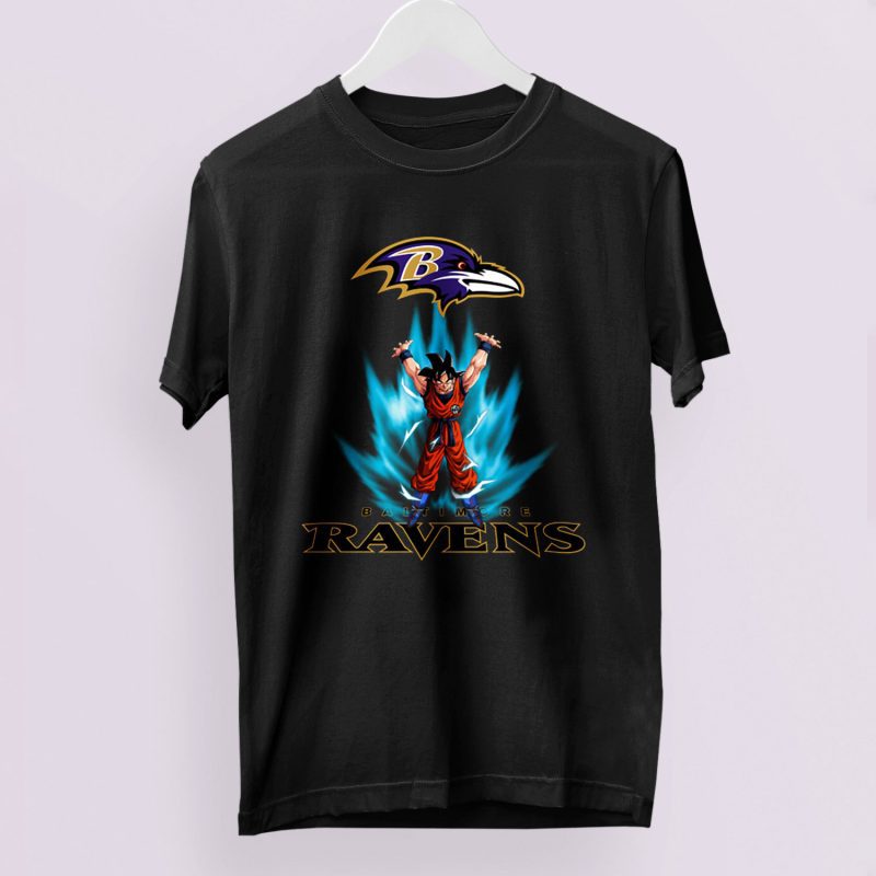 Son Goku Powering Up In Energy Baltimore Ravens Unisex T-Shirt