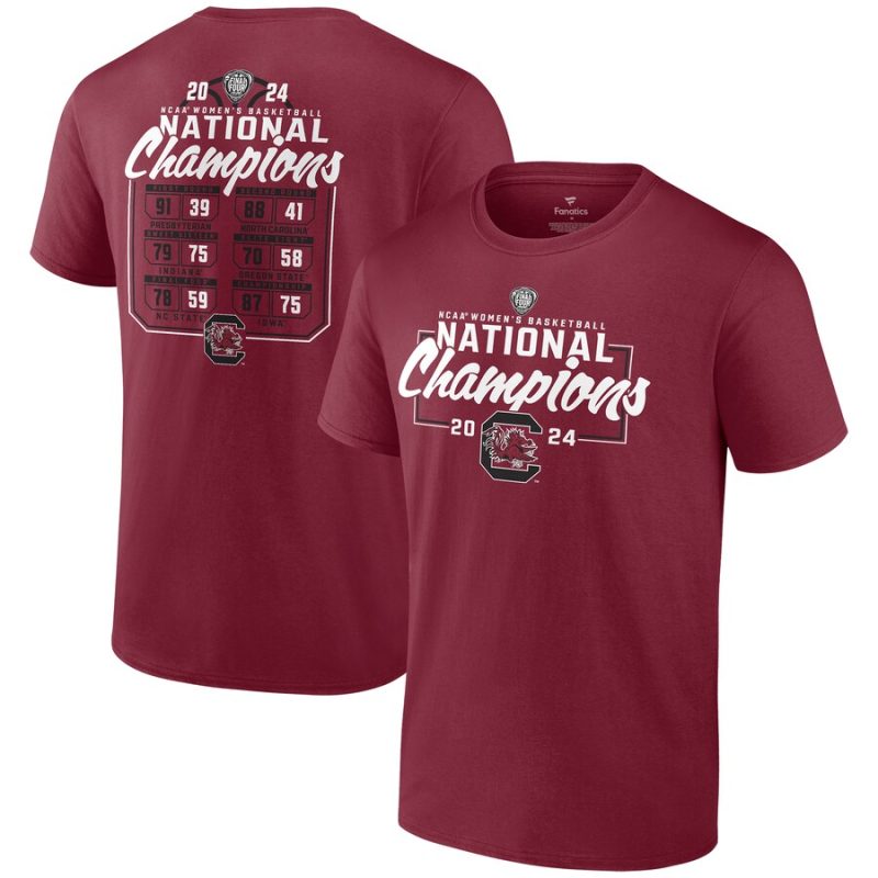 South Carolina Gamecocks 2024 NCAA Basketball National Champions Schedule Unisex T-Shirt - Garnet