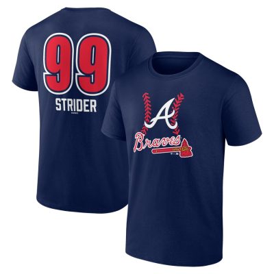 Spencer Strider Atlanta Braves Fastball Player Name & Number Unisex T-Shirt - Navy