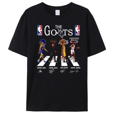 The Goats Abbey Road Stephen Curry Lebron James Kobe Bryant Michael Jordan Signatures Unisex T-Shirt