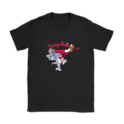 Tom  Jerry X Chicago Bulls Team X NBA X Basketball Unisex T-Shirt TAT2379