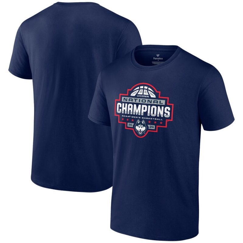 UConn Huskies 2024 NCAA Basketball National Champions Logo Unisex T-Shirt - Navy