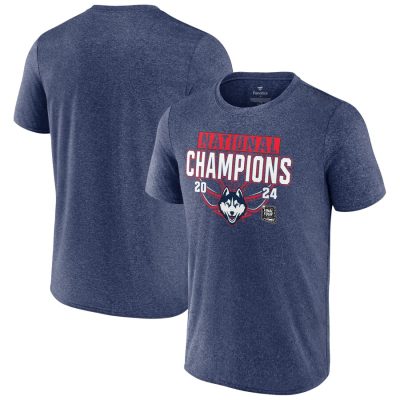 UConn Huskies 2024 NCAA Basketball National Champions Unisex T-Shirt - Heather Navy