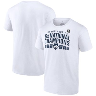 UConn Huskies Six-Time NCAA Basketball National Champions Thrill of the Game Unisex T-Shirt - White