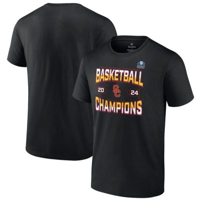 USC Trojans 2024 Pac-12 Basketball Conference Tournament Champions Three Pointer Unisex T-Shirt- Black