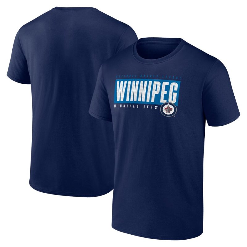 Winnipeg Jets Blocked Out Unisex T-Shirt - Navy