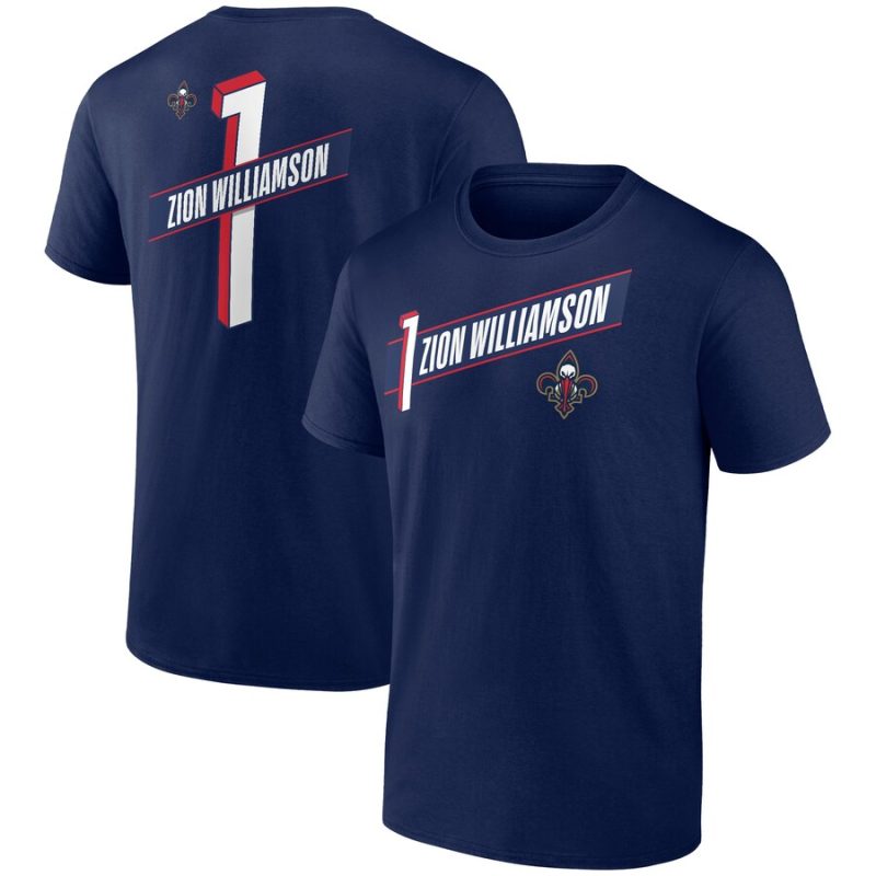 Zion Williamson New Orleans Pelicans Full-Court Press Name & Number Unisex T-Shirt - Navy