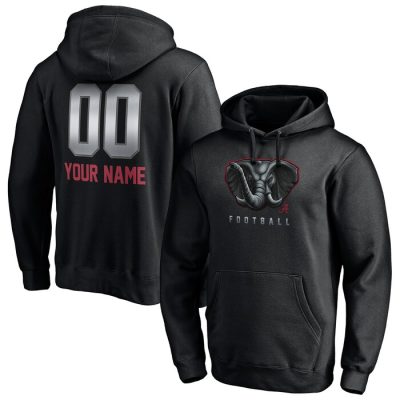 Alabama Crimson Tide Personalized Any Name & Number Midnight Mascot Pullover Hoodie - Black