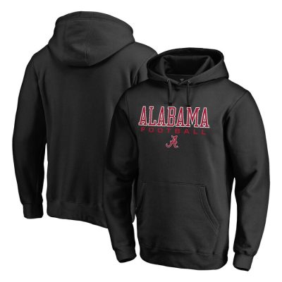 Alabama Crimson Tide True Sport Football Pullover Hoodie - Black