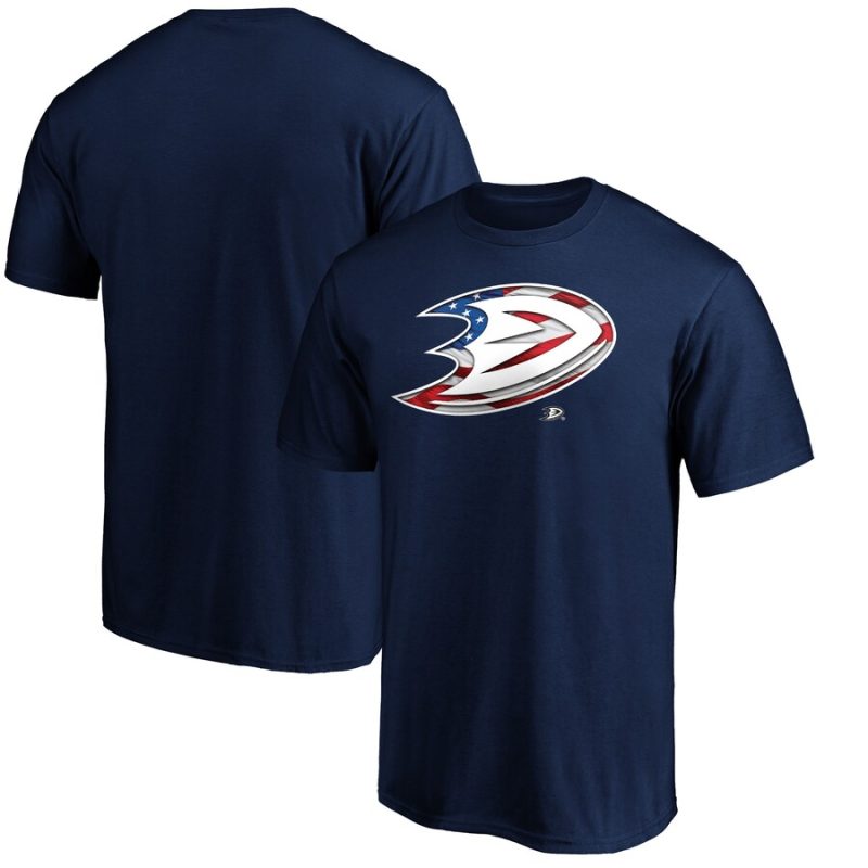 Anaheim Ducks Banner Wave Logo T-Shirt - Navy