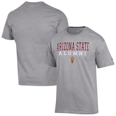 Arizona State Sun Devils Champion Alumni Logo Stack T-Shirt - Gray